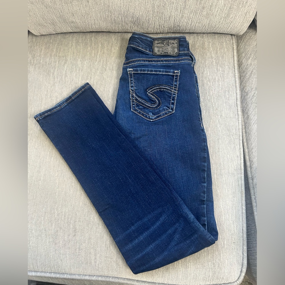 Silver Jeans Women's Dark Blue Straight Leg Jeans